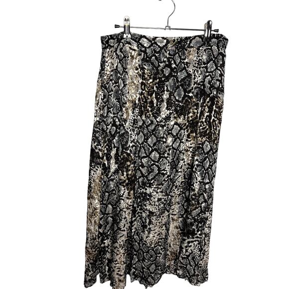 Alice + Olivia Snake Print Burnout Skirt Set Size Large 10 Long Sleeve Midi - Picture 8 of 11